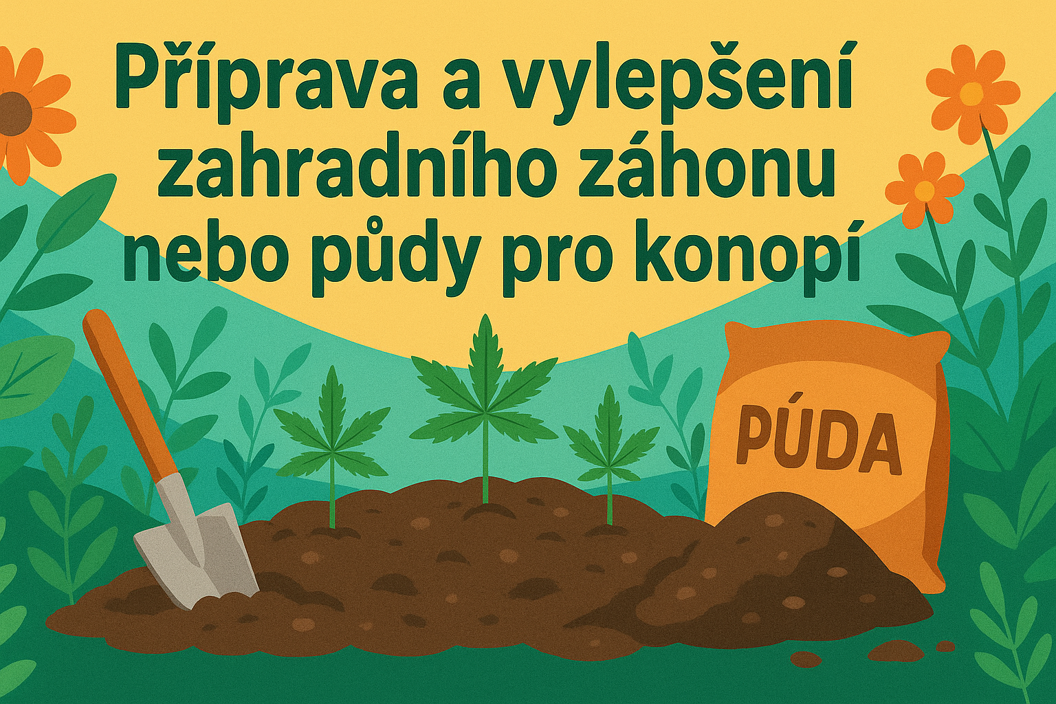 Příprava a vylepšení zahradního záhonu nebo půdy pro konopí